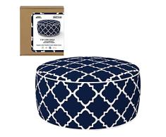 Aktive 79033 - Puff hinchable, Puff exterior, Reposapiés hinchable, Ø53x23 cm, color mosaico azul, Tejido impermeable, soporta 100 kg, mobiliario jardín exterior, Aktive