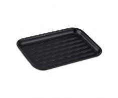 Relaxdays Barbacoa, Reutilizable, Bandeja para Grill, Acero Inoxidable, Negro
