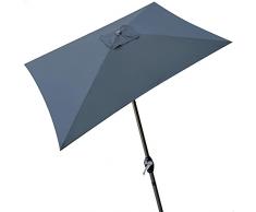 Aktive 53878 - Sombrilla jardín rectangular, Parasol terraza, Sombrilla rectangular, Toldo 3x2 m, Sombrilla terraza jardín, color antracita, mástil aluminio