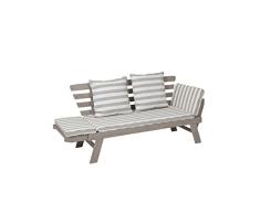 greemotion Silla MAUI con respaldo y asiento cómodo para jardín, terraza, balcón y patio, Madera de acacia FSC 100 %, 58/83/56 cm, gris