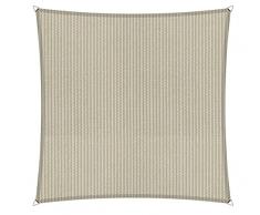 Shadow Comfort Sombra Vela Sombrilla Toldo Permeable al Agua HDPE Garden Toldo para Jardín Exterior Terraza UV Bloque - Cuadrado 6x6m - Sahara Sand