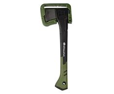 Ultranatura Hacha universal, protección la hoja incluida, longitud del mango aprox. 46 cm, hacha multiuso, hacha universal para partir troncos y ramas de tamaño pequeño a mediano, Color: Negro-Verde