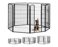 Relaxdays Jaula Perro, Cachorro y Animales Pequeños para Interior y Exterior, Acero, Negro, 120 x 76,5 x 235 cm, xx-large