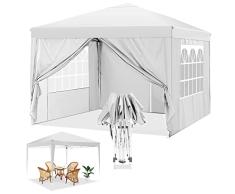 YUEBO Cenador de jardín de 3 x 3 m, Plegable, cenador Plegable con 4 Paredes, Carpas Cerradas, Impermeable, Carpa para Exteriores, Camping