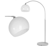 BAKAJI Lámpara de pie de Arco Plano de diseño Retro salón Estudio con Pantalla Ajustable y Base de mármol Pesado, Altura Ajustable 170-210 cm (Pantalla 30 cm)