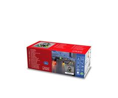 Konstsmide Luces LED Festoon, para exteriores (IP44), 20 bombillas múltiples, 40 diodos blancos cálidos/cable negro, cadena de luces de jardín, 2386-500
