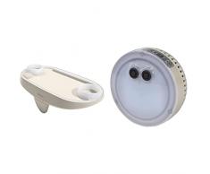 Intex 28503 - Lámpara Eléctrica Spa Burbujas 5 Colores + 28520 - Bandeja Para Bebidas Spa, Posavasos Para Spa, Con Luces Led, 2 Posavasos, 45X26X12 Cm