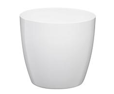 Verdenia Aga - Macetero Ligero para balcón, Maceta Decorativa para Plantas de Interior y Exterior, de plástico, Redondo, Muchos Colores, 23 cm, Color Blanco