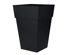 VERDENIA Idaho 26871 Czarny 26871 - Maceta Decorativa para Plantas de Interior y Exterior (plástico, Rectangular, 31 x 31 cm)