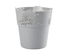 VERDENIA Aster 20533 - Maceta Decorativa para Plantas de plástico, diseño Calado, Muchos Colores, Muchos tamaños, 14,5 cm, Color Gris