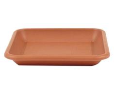 greemotion Maceta de montaña Jana en terracota - Floreros cuadrados de flores para macetas - Plantas de plástico cuadrados de plantas - Platillo de plantas 24 x 24 cm