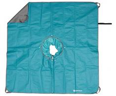 Gardena jardinería Urbana Alfombra de Trabajo para Corte de Espalda y Forma, Tela Textil Repelente al Agua, Collar Ajustable (508-20), Turquesa, Gris, XL: 150 cm x 150 cm