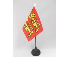 AZ FLAG Bandera de Mesa de Baja NORMANDÍA 15x10cm - BANDERINA de DESPACHO DE Basse-Normandie - Francia 10 x 15 cm Punta Dorada