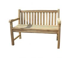 Strandgut - 2 teca Banco Jardín Banco de madera 120 cm, asiento Banco