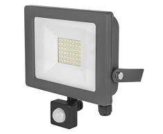 Status S30WSFLGPIR1PKB3 Slimline 30 W (210 W Equivalente), luz de inundación con Sensor de Movimiento, luz LED superbrillante, Salida Extra Alta 2700 lúmenes, luz Blanca Diurna, Resistente al Agua