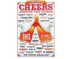 Schatzmix Cartel de Chapa para Coche, Viva Cuba, Rojo, Estilo Antiguo, 20 x 30 cm, decoración de Pared