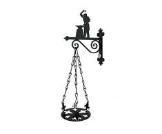 IMEX EL ZORRO Soporte Maceta Herrero 11901-Soporte, Negro, 41x30x59 cm