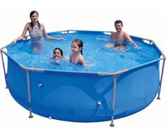 SIQUA Piscina Desmontable con Estructura de Acero y Redonda. Tamaño 3m x 76cm de Alto. Resistente al Sol. Capacidad 4383L