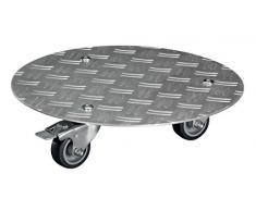 WAGNER 20700201 con Ruedas para macetas, Plateado, (Ø) 38 x (H) 7,3 cm