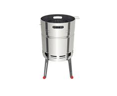 TRAMONTINA - Parrilla a Carbón Churrasco TCP 400, para Carne, en Acero Inoxidable, Bandeja de Acero Esmaltado, con Protecciones Laterales, Tamaño 40 cm