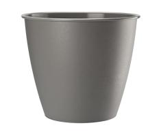 VERDENIA Azalia 20545 - Maceta Decorativa para Plantas de Interior y Exterior, de plástico, Redondo, Muchos Colores, 13 cm, Color Gris