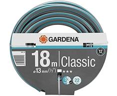 Juego de manguera de jardín GARDENA 13mm (1/2 pulgada) y 18m, presión de rotura de 22bar; incluye manguera de jardín 13mm (1/2 pulgada) y enrollador de manguera CleverRoll M, capacidad de hasta 60m