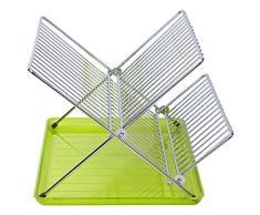 Sauvic Escurreplatos Plegable Acero Inoxidable Verde