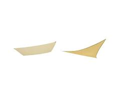 Aktive 61017 Toldo Vela Rectangular Con Protección Uv50, Crema, 200 X 300 Cm + 53905 Garden - Toldo Vela Triangular, Crema 360 X 360 X 360 Cm