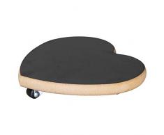 WAGNER Soporte con ruedas para plantas CORAZÓN NEGRO Ø 20 x 4 cm I Carrito para flores para interior, MDF con revestimiento de melamina, negro I Carro para plantas I Capacidad de carga 100 kg-20027701
