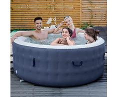 #WEJOY Jacuzzi para Exteriores Inflable Whrilpool para 2 - 4 Personas, 140 boquillas de Aire, Masaje con heinung para balcón, jardín, Terresa, Large, MS_ME20003EU