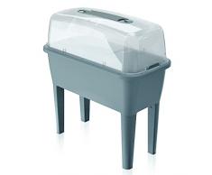 Huerto Urbano con invernadero de 52 litros en polipropileno 77 x 38 x 82 cm color gris