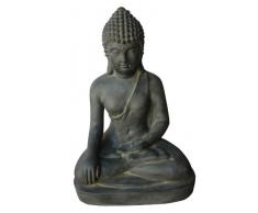 Figura de Buda sentado Bhumisparsha-mudra - para casa y jardín - Altura 60 cm - negro