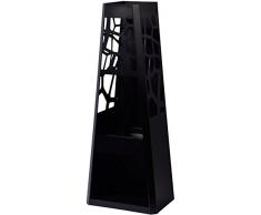 dobar Jardín Horno, Chimenea, diseño XL Rectangular, Terraza Horno Grande con Espacio para leña, Brasero Polvo de Acero, Negro, 48 x 30.5 x 124 cm, 35424
