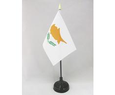 AZ FLAG Bandera de Mesa de Chipre 15x10cm - BANDERINA de DESPACHO CHIPRIOTA 10 x 15 cm Punta Dorada