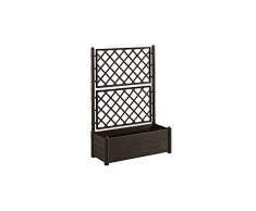 STEFANPLAST 96156-08 - Jardinera rectangular con respaldo, Marrón Oscuro, 80 lt
