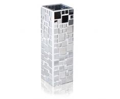 Armena – Juego de Manualidades de jarrón de Mosaico de Cristal de Espejo en Diferentes tamaños Plata