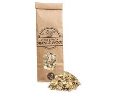 Smokey Olive Wood 500mL virutas de Madera de Naranjo para Barbacoa y ahumador. Talla 5mm-1cm