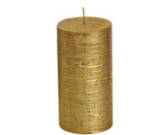 Spaas Vela sin Perfume Festive Pilar 70/130 mm, 60 Horas, Color Dorado
