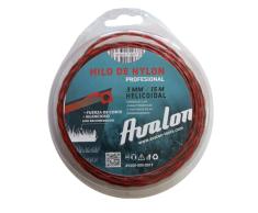 Avalon - Hilo Helicoidal de Nylon Universal para Desbrozadora y Cortacésped (3 mm x 15 m)