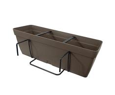 Art Plast Lolego Fly Square Jardinera 50 cm con escuadra de fijación Cuadrada, Gris