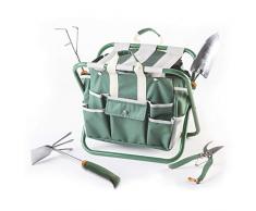 Domus Style - Taburete con Kit de jardinería, Color Verde y Crema