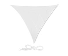 Relaxdays Toldo Vela Triangular, Impermeable, Protección Rayos UV, con Cuerdas para tensar, 6x6x6 m, Blanco