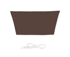 Relaxdays, Marrón Toldo Vela Trapezoidal, Impermeable, Protección Rayos UV, con Cuerdas para tensar, 3x5,5x4x4 m