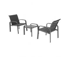 Conjunto de muebles de jardín dúo Elyn Antracita y Grafito 2 plazas