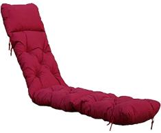 Ambientehome Cojín acolchado para tumbona, 195 x 49 cm, Color rojo
