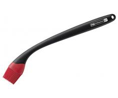 FMprofessional Brocha de Silicona para Barbacoa con cerdas de Silicona (Color: Negro/Rojo), 1 Unidad