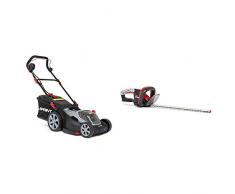 Sprint 18V Cortacésped Litio, 370P18V, 37cm, Incluyendo 1 x 5Ah Batería y Cargador + Cortasetos 18V Litio-Ion Q18HT, 51 cm, sin batería