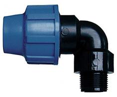 Cornat Tubos de PE de ángulo de Sistema de riego, 32 mm de diámetro, Rosca Exterior de 1, Polipropileno, para Agua fría