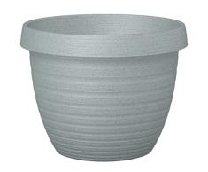 Scheurich Country Star, jardinera de plástico, granito gris, 35 cm de diámetro, 26.2 cm de alto, 14.5 l vol.