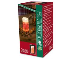 Konstsmide Recargable Interior 10 cm Vela con 4 o 8 Hora Temporizador y LED con Forma de Llama Real, Rojo, 15 cm